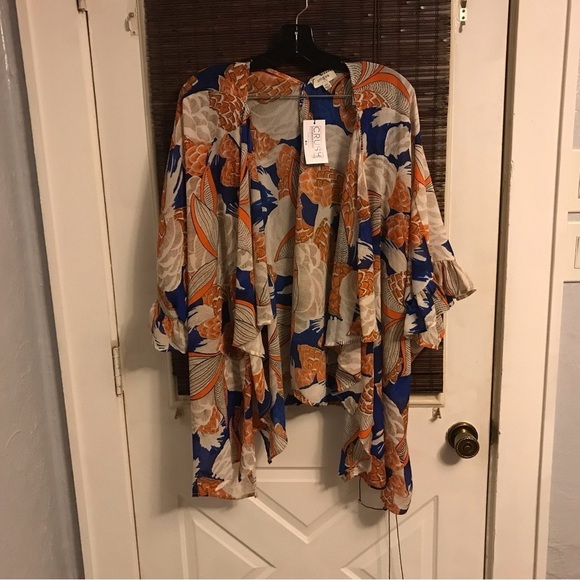 NWT Umgee Boho Sheer Kimono Swim Cover Up - Picture 1 of 6